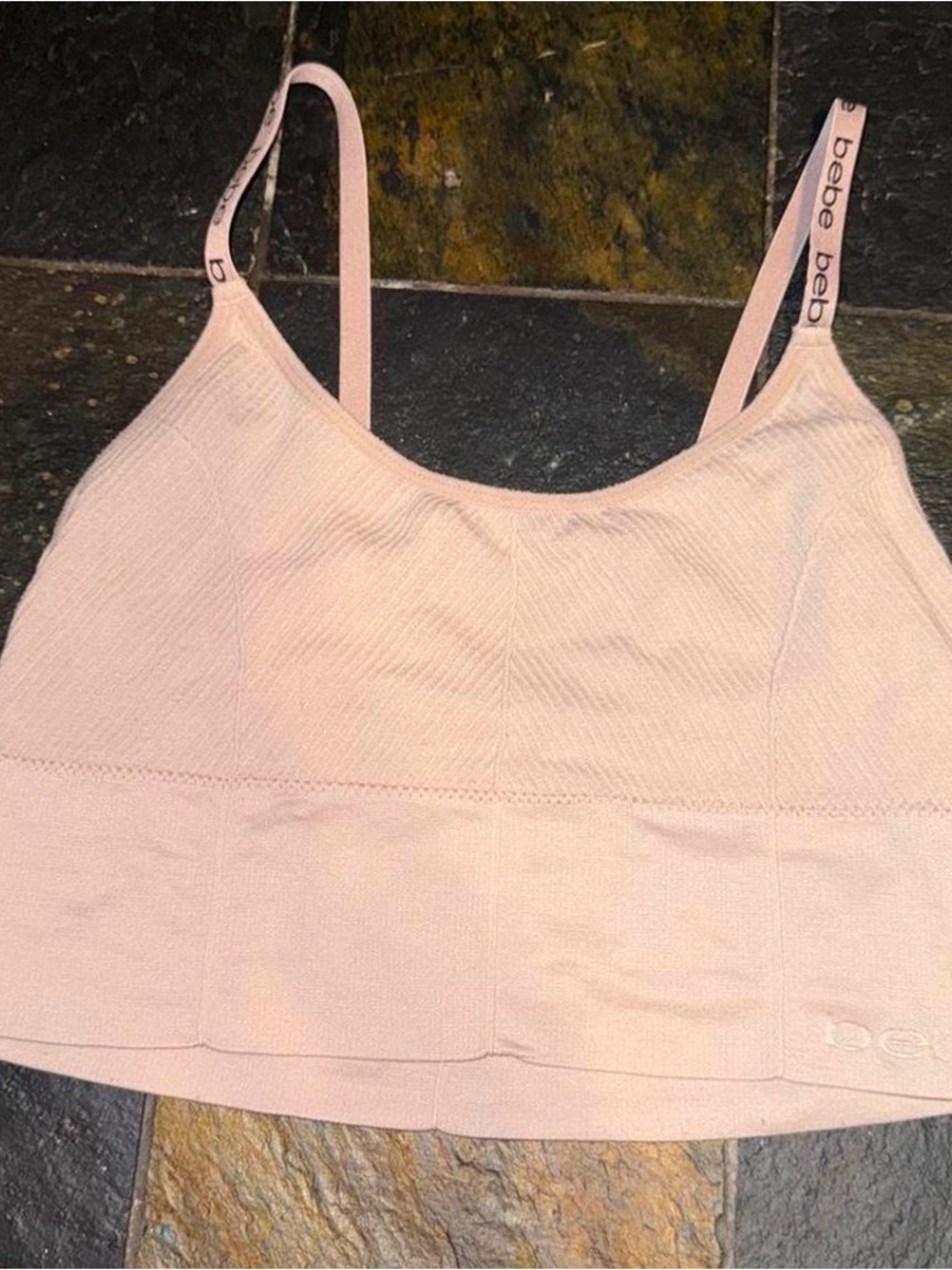 bebe Blush Pink Logo Bra Top